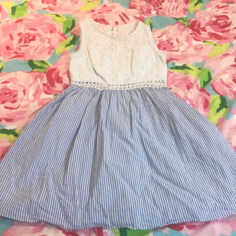 Lilly Pulitzer Blue seersucker Alivia Dress sz 0